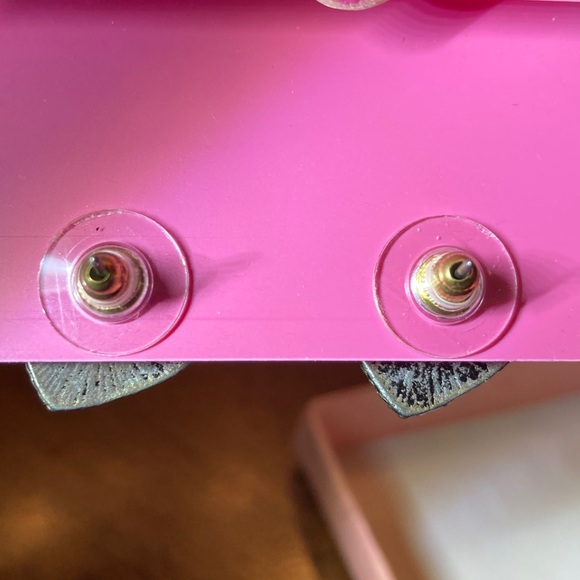 Betsey Johnson Pink Heart Earrings with Silver Accents - Picture 4 of 6